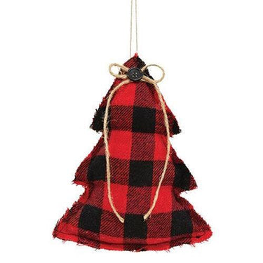 Red & Black Check Stuffed Tree Ornament - The Fox Decor